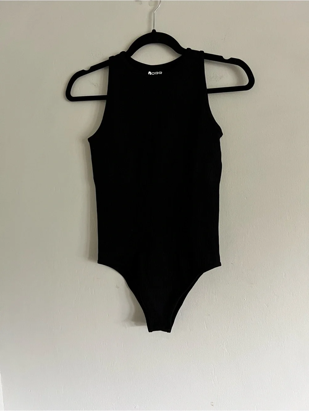 OQQ Ribbed Halter Neck Bodysuit Sz Medium